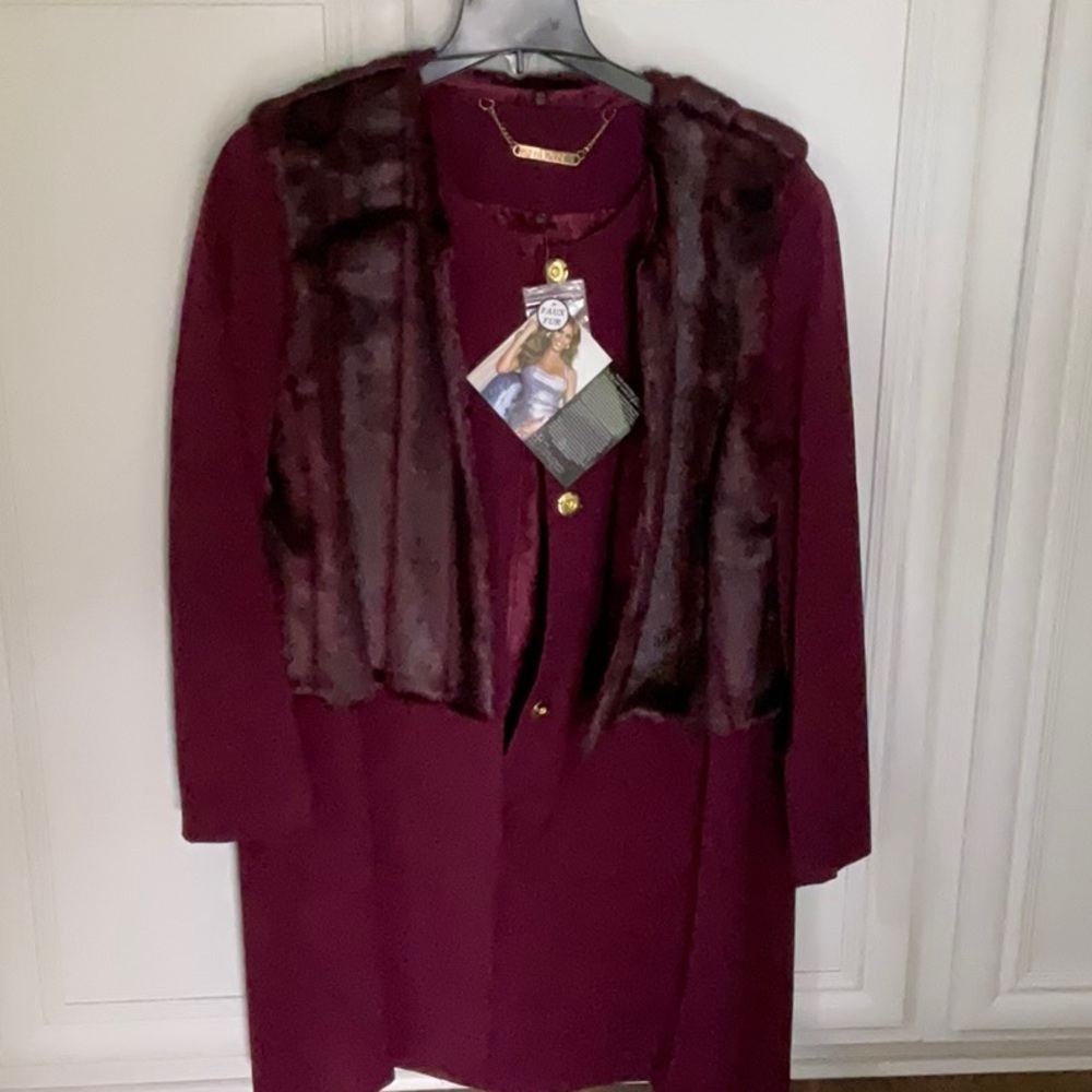 IMAN Red and Brown Vest Jacket